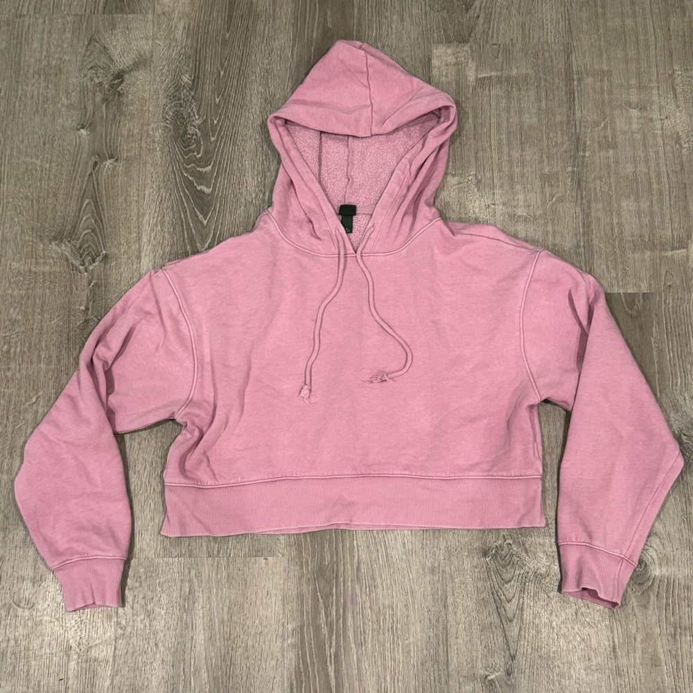 Pink Cropped Hoodie